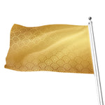 Gold Chinese Pattern Print Flag