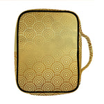 Gold Chinese Pattern Print Front Pocket Bible Bag