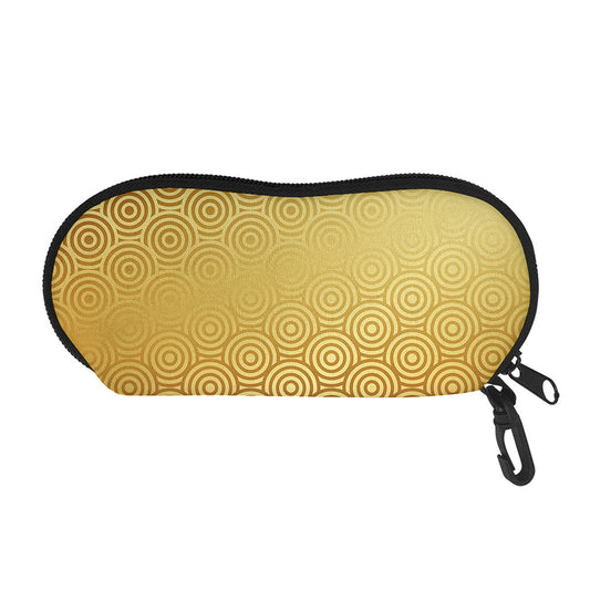 Gold Chinese Pattern Print Glasses Case