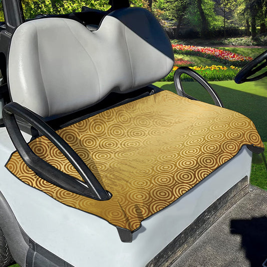 Gold Chinese Pattern Print Golf Cart Seat Cover