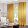 Gold Chinese Pattern Print Grommet Curtains