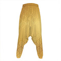 Gold Chinese Pattern Print Hammer Pants