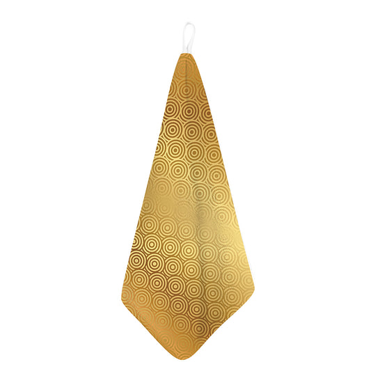 Gold Chinese Pattern Print Hand Towel