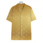 Gold Chinese Pattern Print Hawaiian Shirt