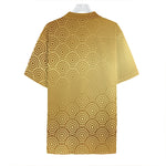 Gold Chinese Pattern Print Hawaiian Shirt