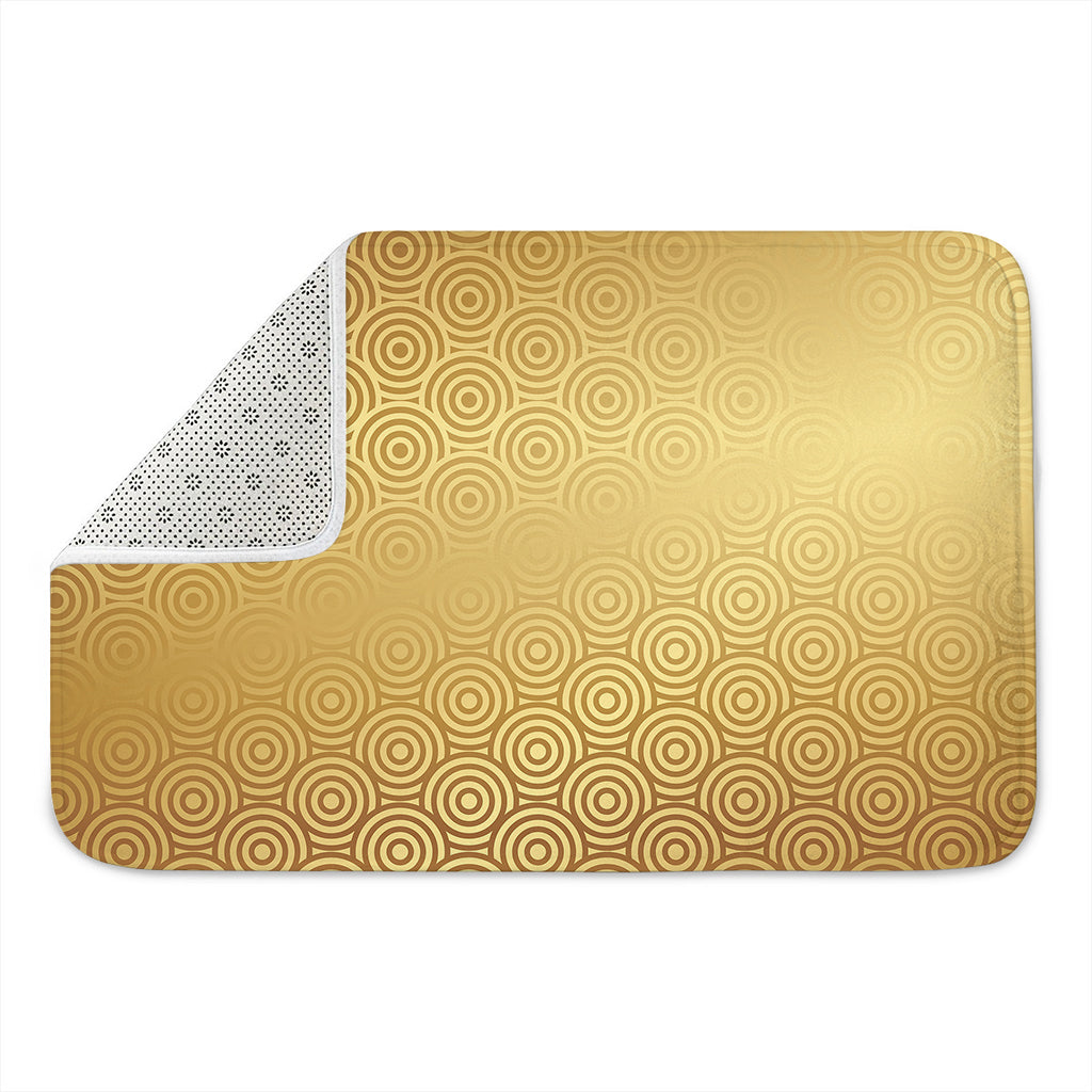 Gold Chinese Pattern Print Indoor Door Mat