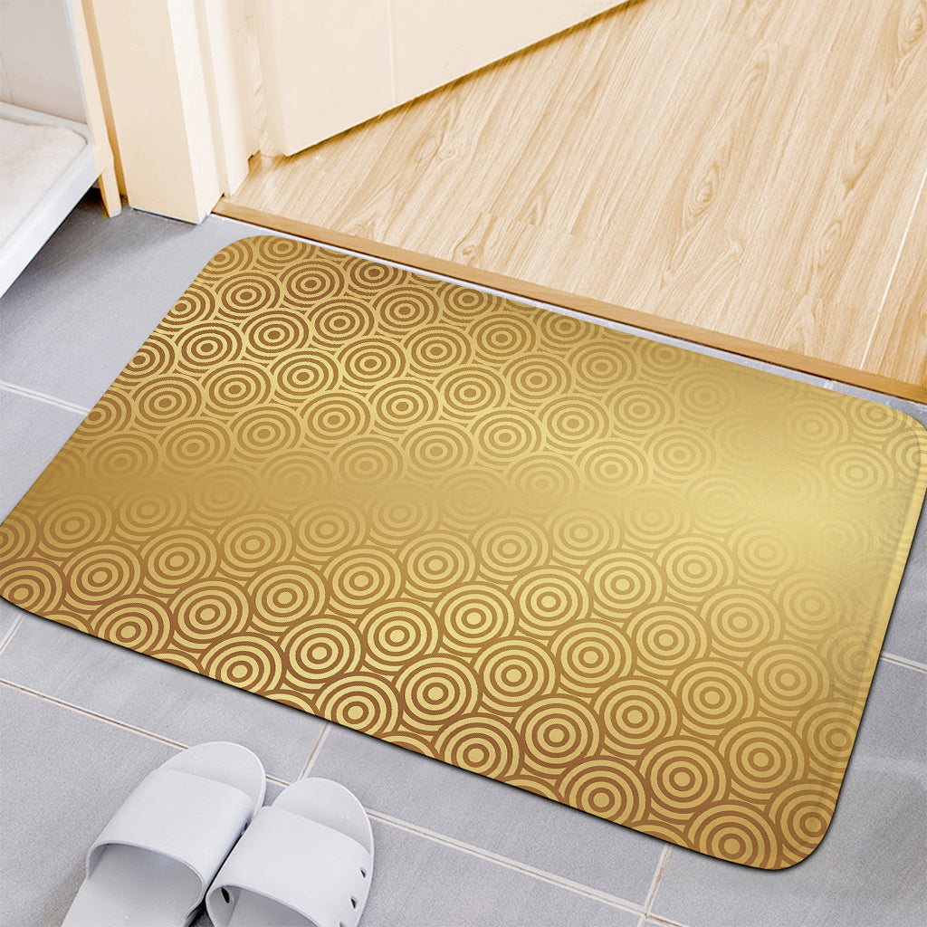 Gold Chinese Pattern Print Indoor Door Mat