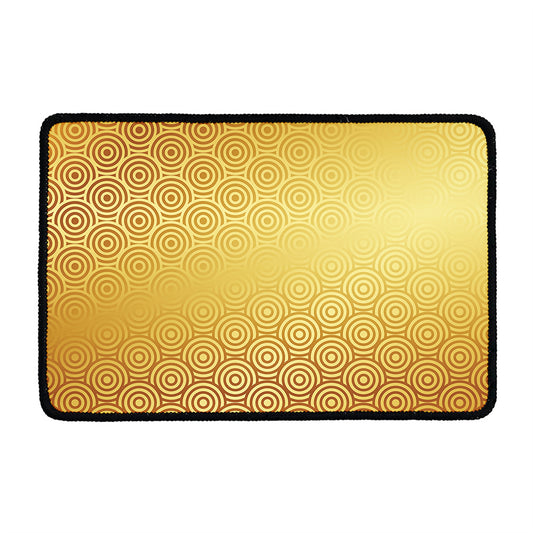 Gold Chinese Pattern Print Kitchen Mat