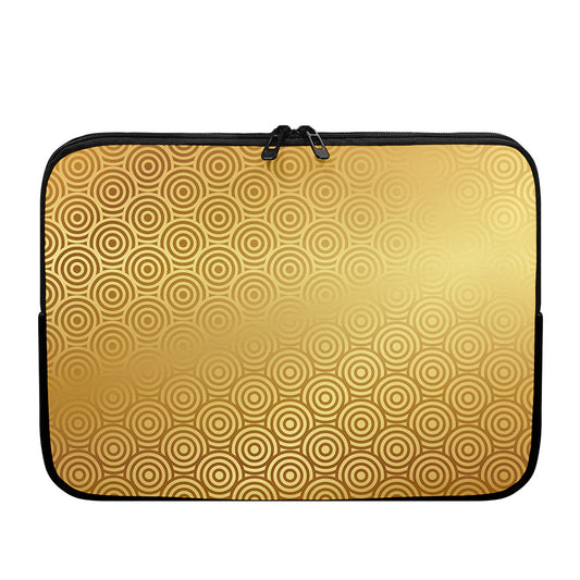 Gold Chinese Pattern Print Laptop Sleeve
