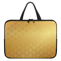 Gold Chinese Pattern Print Laptop Sleeve With Handle