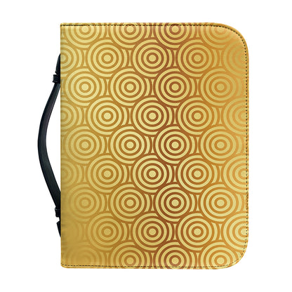Gold Chinese Pattern Print Leather Bible Cover