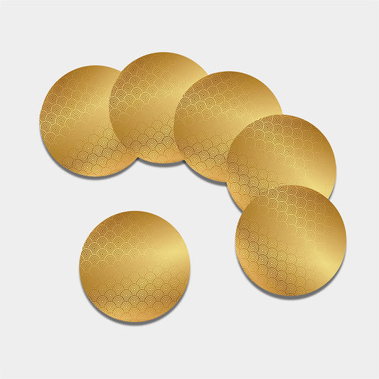 Gold Chinese Pattern Print Leather Coaster Set