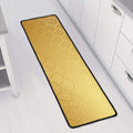 Gold Chinese Pattern Print Long Kitchen Mat