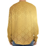 Gold Chinese Pattern Print Long Sleeve Baseball Jersey