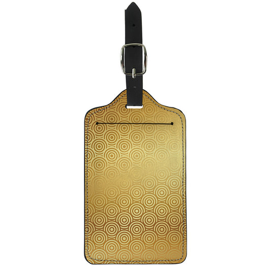 Gold Chinese Pattern Print Luggage Tag