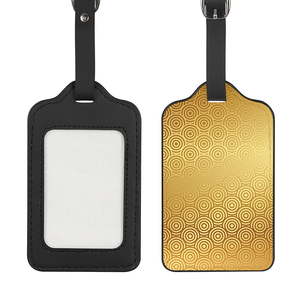 Gold Chinese Pattern Print Luggage Tag