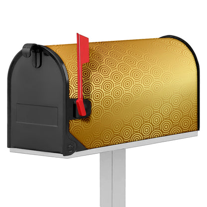 Gold Chinese Pattern Print Mailbox Cover