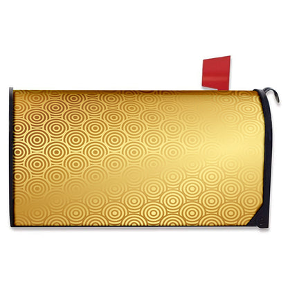 Gold Chinese Pattern Print Mailbox Cover