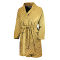 Gold Chinese Pattern Print Men's Bathrobe