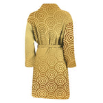 Gold Chinese Pattern Print Men's Bathrobe