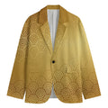 Gold Chinese Pattern Print Men's Blazer