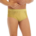 Gold Chinese Pattern Print Men's Briefs