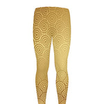 Gold Chinese Pattern Print Men's leggings