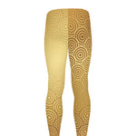 Gold Chinese Pattern Print Men's leggings