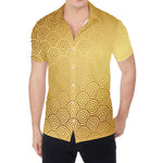 Gold Chinese Pattern Print Men's Shirt