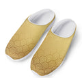 Gold Chinese Pattern Print Mesh Casual Shoes