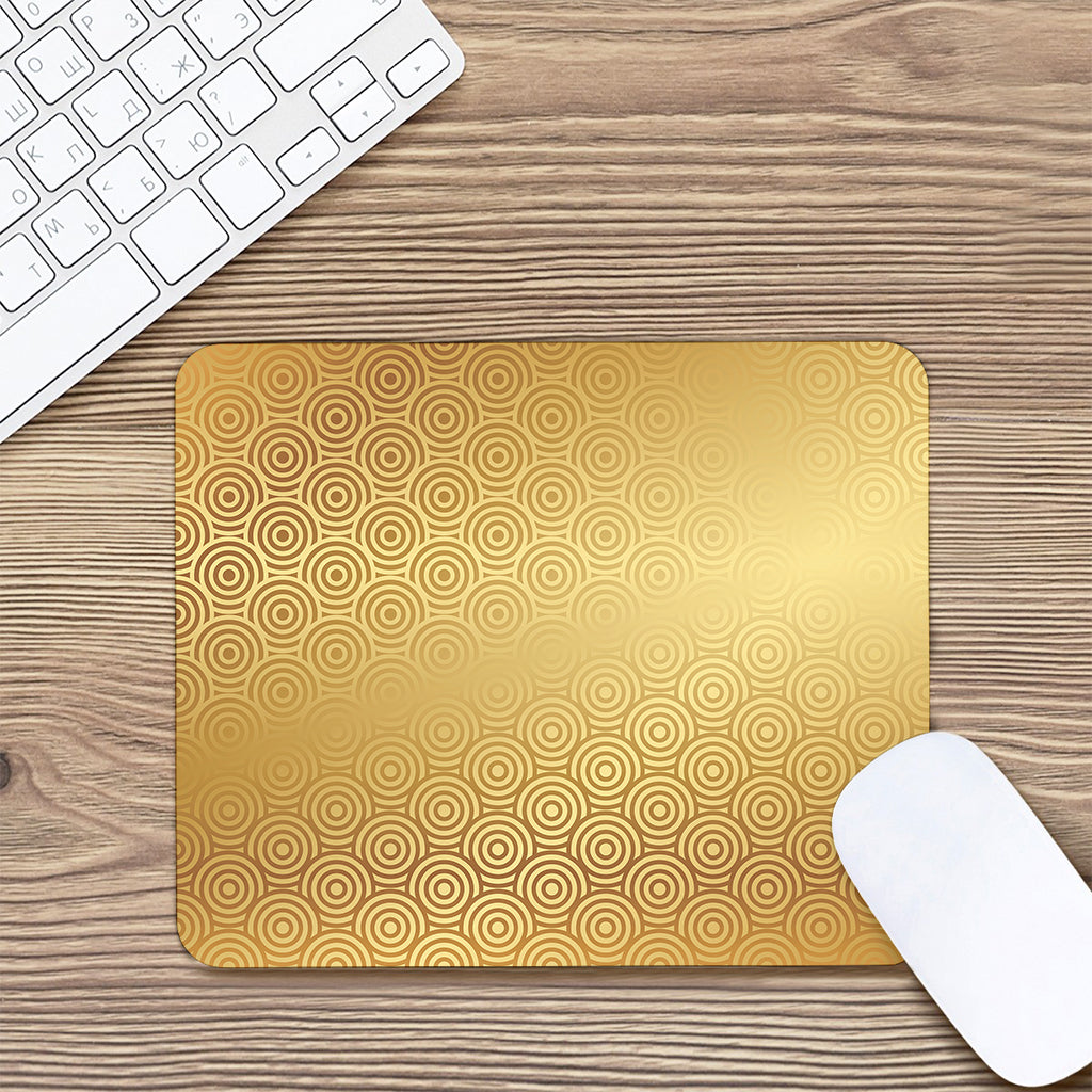 Gold Chinese Pattern Print Mouse Pad