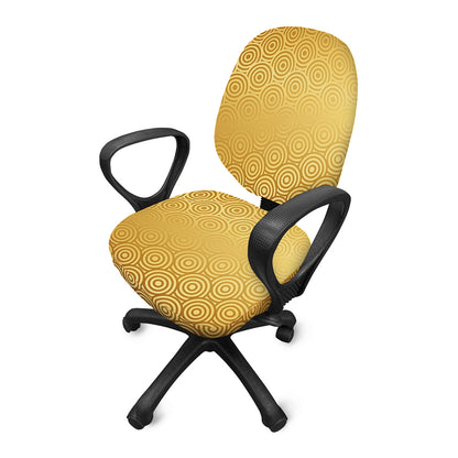 Gold Chinese Pattern Print Office Chair Cover