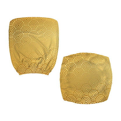 Gold Chinese Pattern Print Office Chair Cover