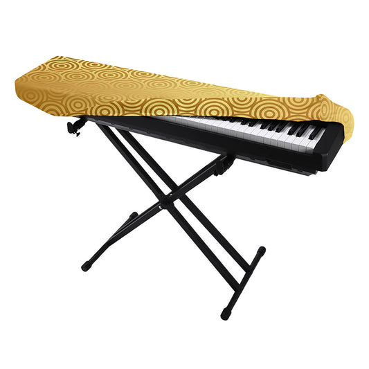 Gold Chinese Pattern Print Piano Keyboard Cover