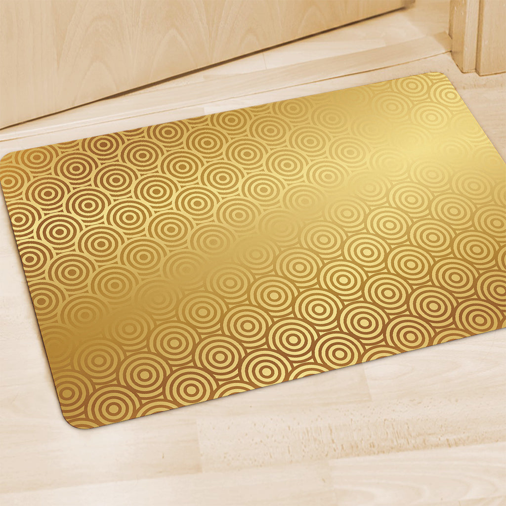 Gold Chinese Pattern Print Polyester Doormat