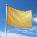 Gold Chinese Pattern Print Polyester Flag