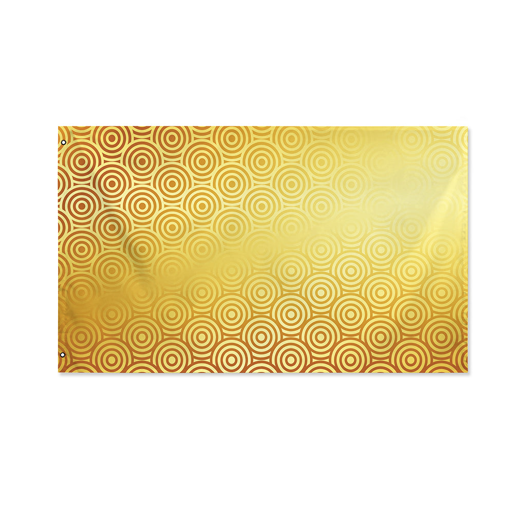 Gold Chinese Pattern Print Polyester Flag