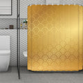 Gold Chinese Pattern Print Polyester Shower Curtain