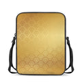 Gold Chinese Pattern Print Rectangular Crossbody Bag