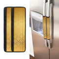 Gold Chinese Pattern Print Refrigerator Handle Covers