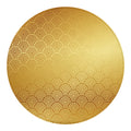 Gold Chinese Pattern Print Round Blanket