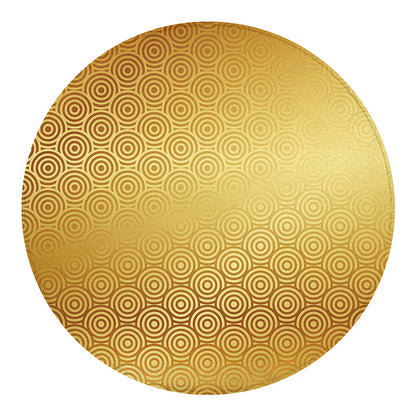 Gold Chinese Pattern Print Round Blanket