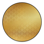 Gold Chinese Pattern Print Round Floor Mat