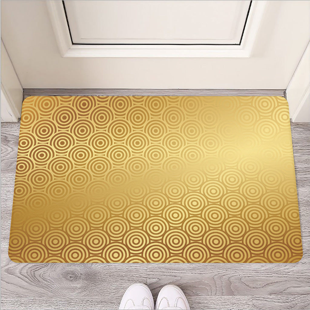 Gold Chinese Pattern Print Rubber Doormat