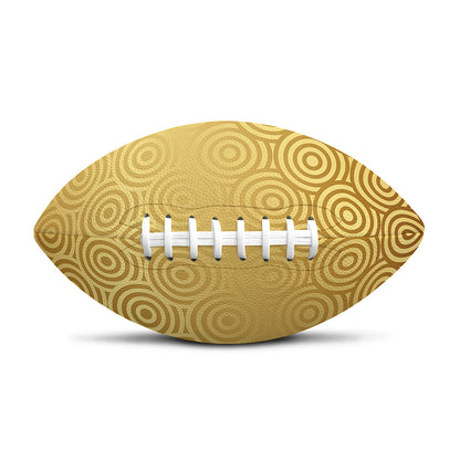 Gold Chinese Pattern Print Rugby Ball