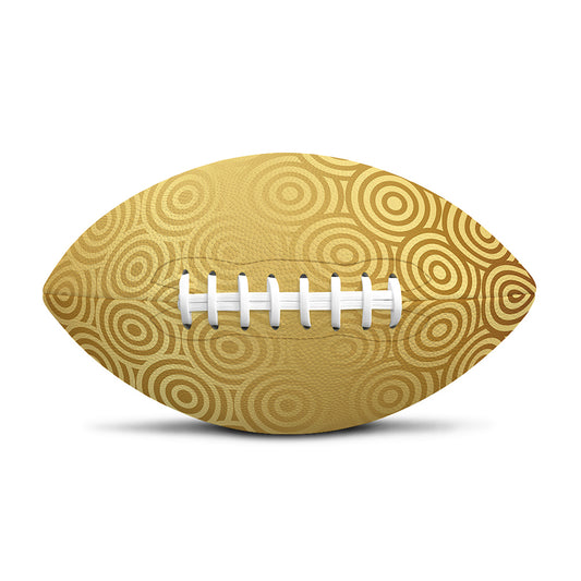 Gold Chinese Pattern Print Rugby Ball