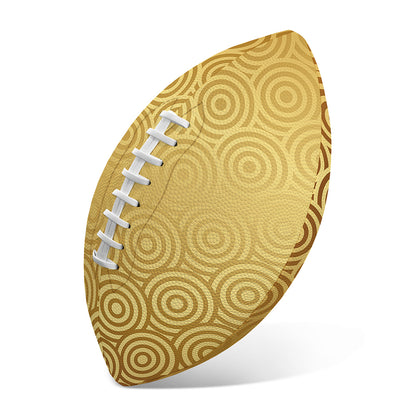 Gold Chinese Pattern Print Rugby Ball
