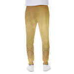Gold Chinese Pattern Print Scuba Joggers