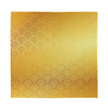Gold Chinese Pattern Print Silk Bandana