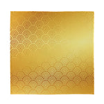 Gold Chinese Pattern Print Silk Bandana